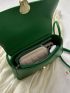 Small Flap Square Bag Metal Decor Green