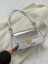 Twist Lock Baguette Bag Metallic PU Funky