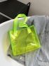 Small Shoulder Tote Bag Clear PVC Neon Lime