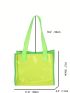 Small Shoulder Tote Bag Clear PVC Neon Lime