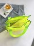 Small Shoulder Tote Bag Clear PVC Neon Lime