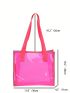 Small Shoulder Tote Bag Clear PVC Neon Pink