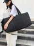 Black Minimalist Travel Bag Large Capacity Double Handle