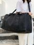 Black Minimalist Travel Bag Large Capacity Double Handle