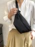 Black Fanny Pack Minimalist Large Capacity For Daily