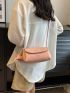 Litchi Embossed Square Bag Baby Pink Flap For Daily