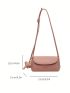 Litchi Embossed Square Bag Baby Pink Flap For Daily