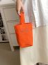 Mini Bucket Bag Letter Print Orange Top Handle For Daily