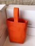 Mini Bucket Bag Letter Print Orange Top Handle For Daily