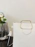 Litchi Embossed Square Bag White Double Handle With Inner Pouch