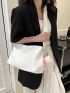 Medium Hobo Bag White Minimalist With Bag Charm