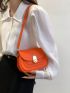 Mini Saddle Bag Orange Fashionable Flap For Daily