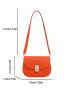 Mini Saddle Bag Orange Fashionable Flap For Daily