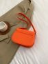 Mini Saddle Bag Orange Fashionable Flap For Daily