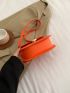 Mini Saddle Bag Orange Fashionable Flap For Daily