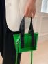 Mini Funky Square Bag Crocodile Embossed Double Handle