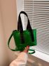 Mini Funky Square Bag Crocodile Embossed Double Handle