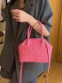 Fashion Argyle Handheld Clip Bag Simple Satchel Bag For Women
