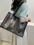 Fashionable Tote Bag Double Handle Clear Design