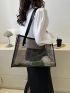 Fashionable Tote Bag Double Handle Clear Design