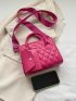 Funky Style Square Bag Quilted Double Handle With Coin Purse