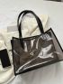 Fashionable Tote Bag Double Handle Clear Design