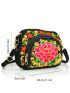 Women's Embroidered Bag, Double Sided Embroidered Canvas Coin Purse, Mobile Phone Bag