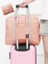 Letter Patch Travel Bag Large Capacity Fashion Pink