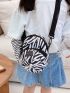 Mini Novelty Bag Zebra Striped Pattern Letter Patch Decor Nylon