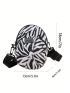 Mini Novelty Bag Zebra Striped Pattern Letter Patch Decor Nylon