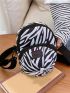 Mini Novelty Bag Zebra Striped Pattern Letter Patch Decor Nylon