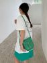 Minimalist Square Bag Mini Buckle Decor Green