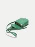 Minimalist Square Bag Mini Buckle Decor Green