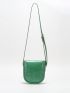 Minimalist Square Bag Mini Buckle Decor Green