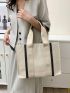 Color Block Shoulder Tote Bag Medium Double Handle