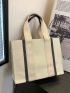 Color Block Shoulder Tote Bag Medium Double Handle