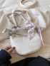 Mini Twilly Scarf Decor Hobo Bag Zipper White