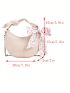 Mini Twilly Scarf Decor Hobo Bag Zipper White