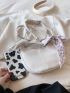 Mini Twilly Scarf Decor Hobo Bag Zipper White