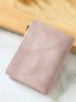 Minimalist Small Wallet Snap Button Pink Bifold