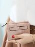 Minimalist Small Wallet Snap Button Pink Bifold