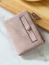 Minimalist Small Wallet Snap Button Pink Bifold