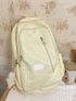 Letter Patch Decor Classic Backpack Medium Green