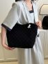 Large Shoulder Tote Bag Minimalist Black