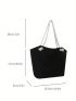 Large Shoulder Tote Bag Minimalist Black