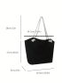 Large Shoulder Tote Bag Minimalist Black