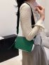 Mini Square Bag Colorblock With Zipper Adjustable Strap