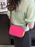 Mini Square Bag Colorblock With Zipper Adjustable Strap