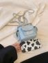 Mini Bucket Bag Quilted Pattern Pocket Decor