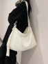 Large Hobo Bag Minimalist With Zipper Adjustable Strap